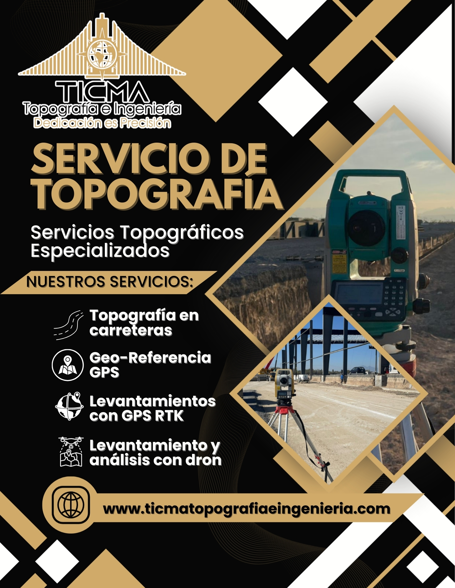Servicios de topografía en minería